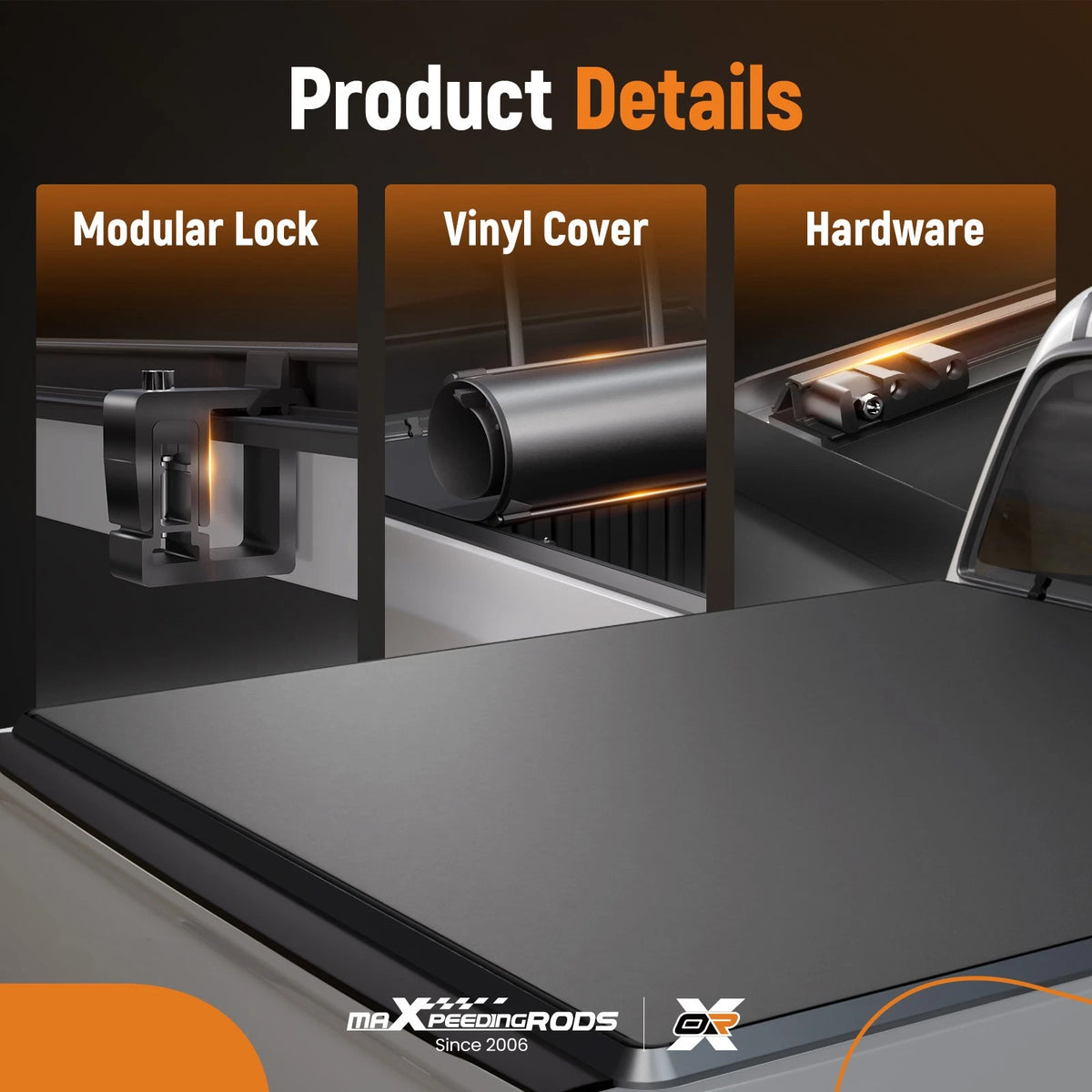 5.5ft Roll Up Bed Tonneau Cover Vinyl for Toyota Tundra (2022–2026) W/LED Lamp