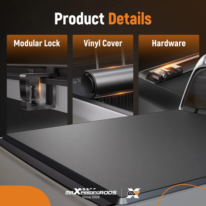 5.5ft Roll Up Bed Tonneau Cover Vinyl for Toyota Tundra (2022–2026) W/LED Lamp