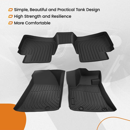 Set of 4 Black TPE All Weather Floor Mats for Nissan Altima (2013–2018)