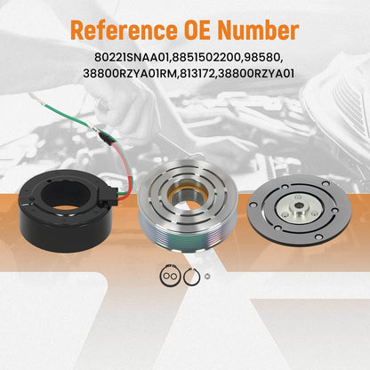 7PK Air Conditioning Compressor Clutch Kit for Honda CR-V (2007–2015) Civic (2012–2014) 2.4L