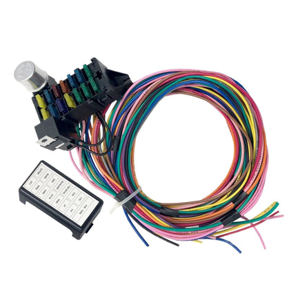 Universal 14 Fuse 12-14 Circuit Wire Harness for GXL Race XL