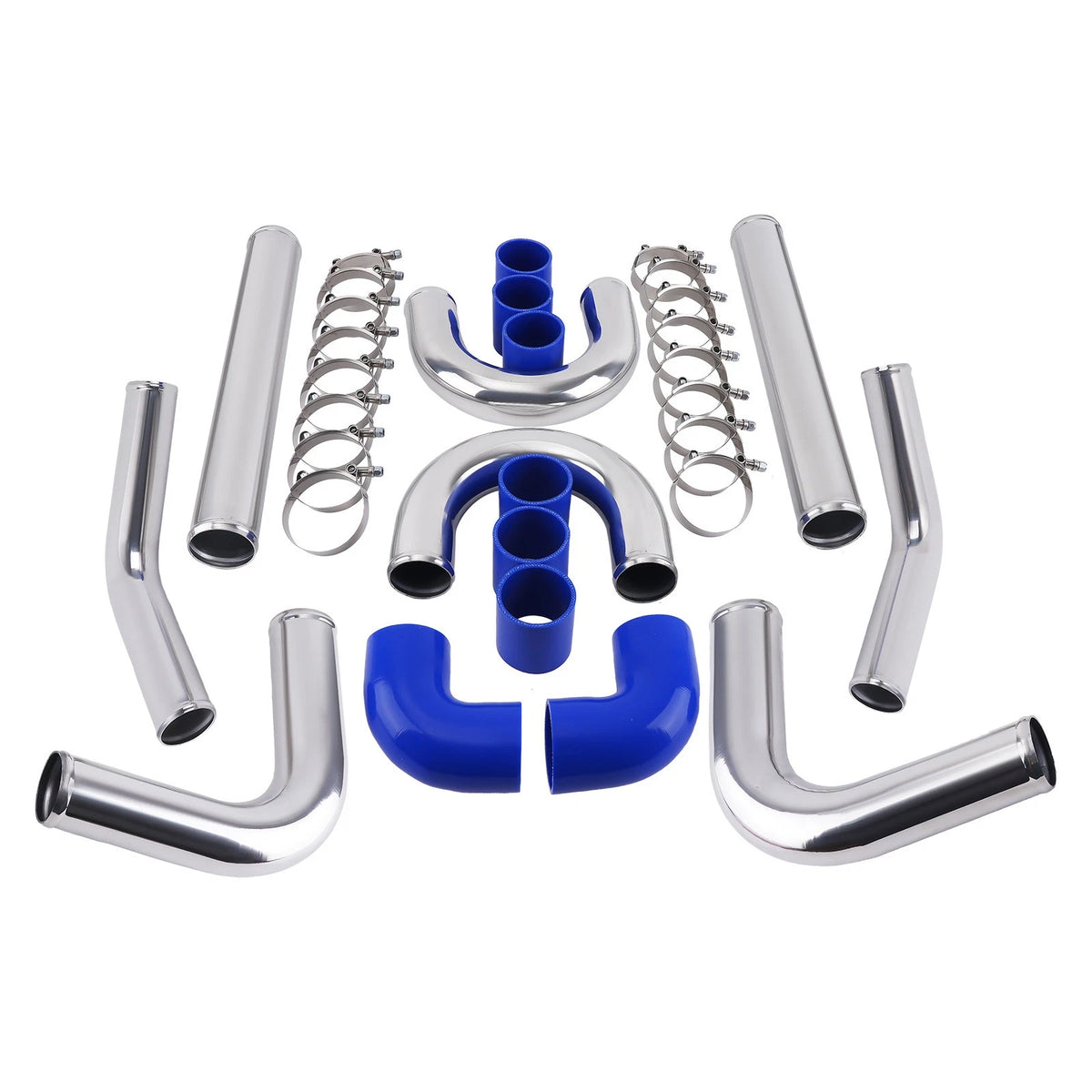 2.5 Inch Polished Aluminum Intercooler Pipe Kit Universal