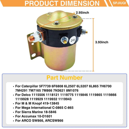 24V 1000A Heavy Duty 4-Term Solenoid for (1119865, 8M1076, 1119932, 7N3621, 7M866)