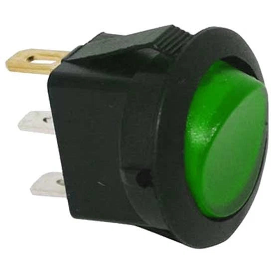 Illuminated Green Round Rocker Switch 16A 12V SPST for Universal (2010–2023)
