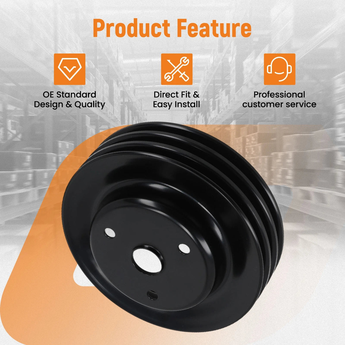 Crankshaft V Belt Pulley Set for Chevy SBC 262-400 305 350 (LWP)
