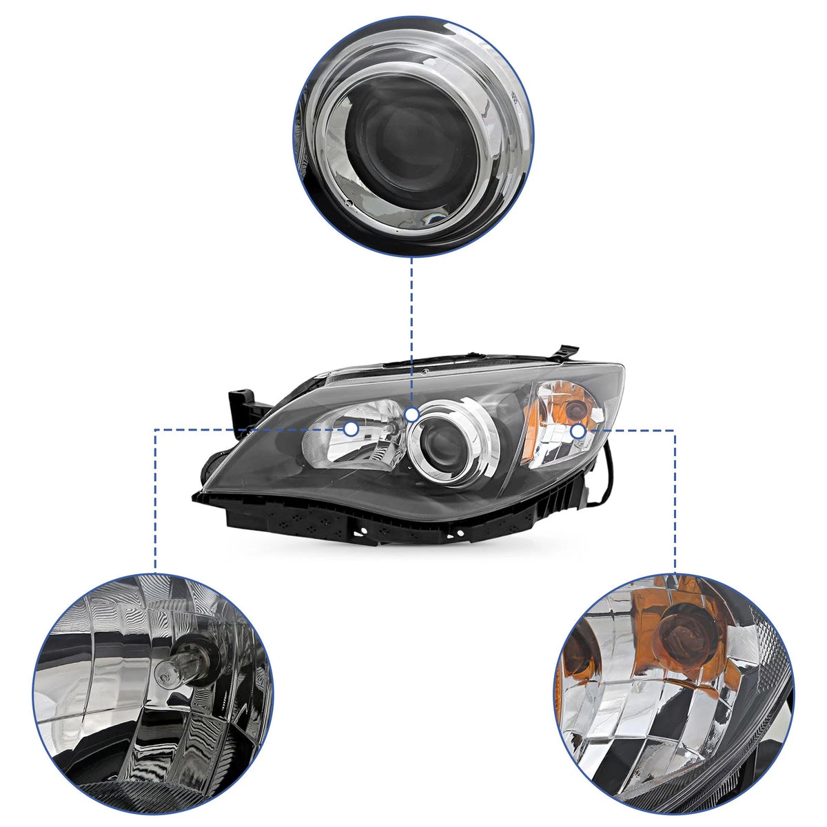 Headlight Assembly Set of 2 for Subaru Impreza (2008–2011)
