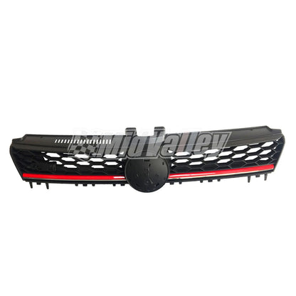 Front Grille for VW MK7 Golf/GTI (2015–Present) - Black w/ Red Trim