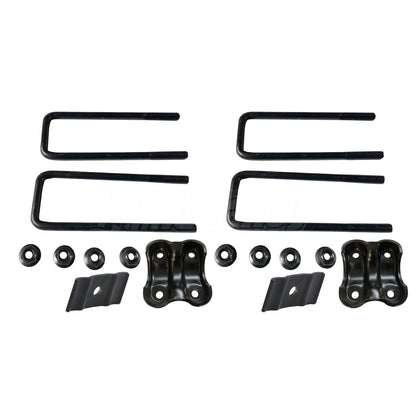 2X Rear Left Side Spring Plate with Axle U Bolts for Chevy Silverado Sierra 1500