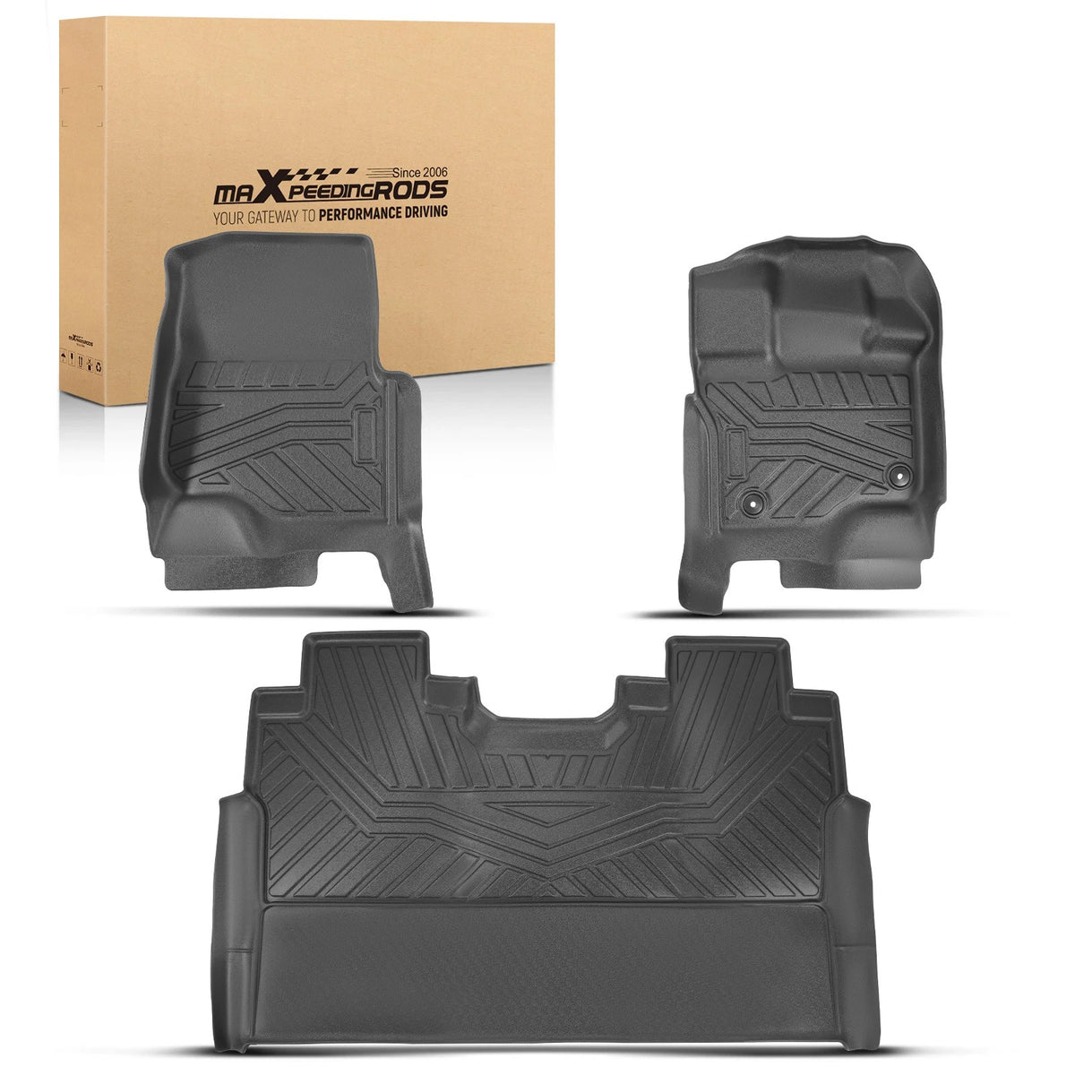 Set of 3 TPE Floor Mats for Ford F-150 Super Crew Cab (2015–2025)