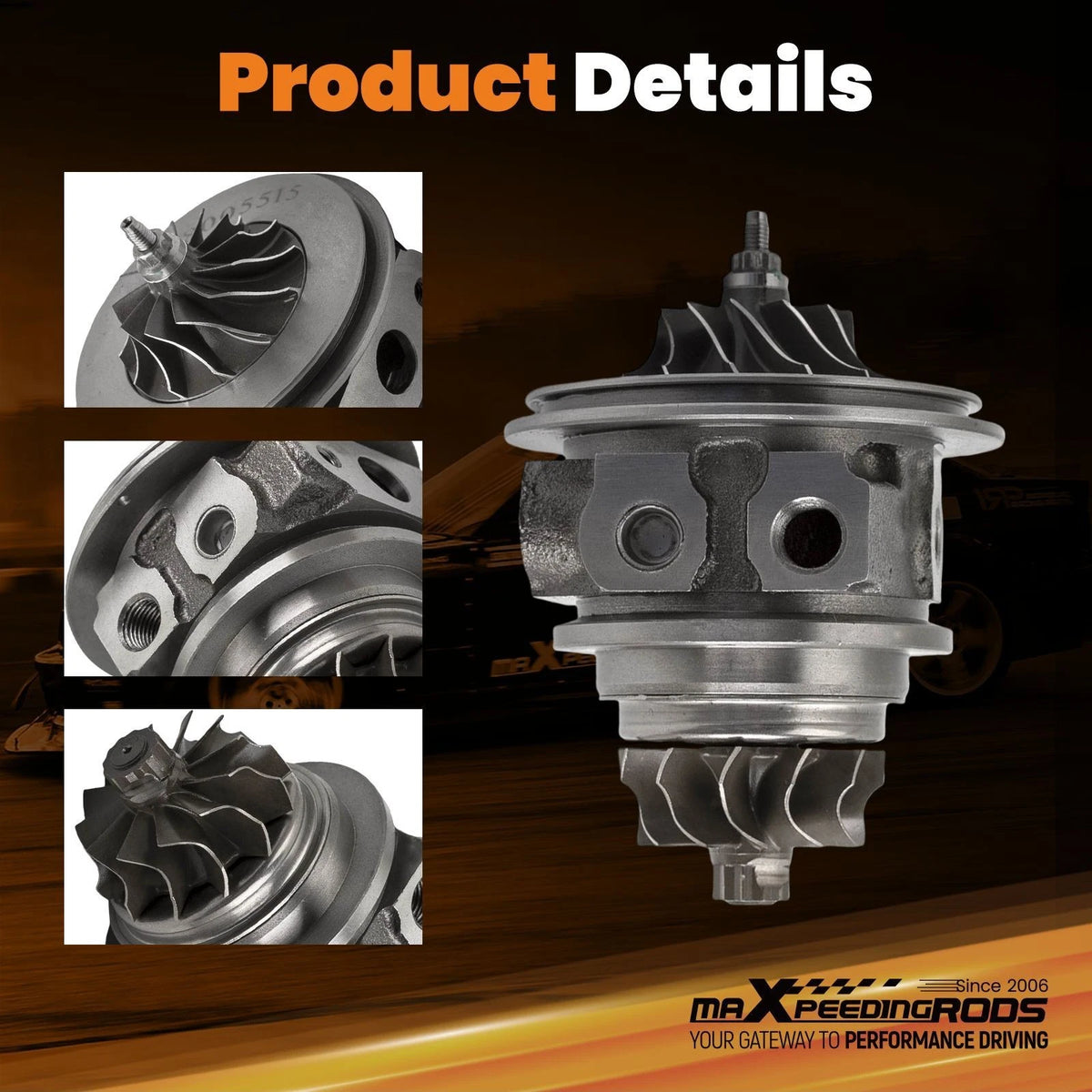 Turbocharger Cartridge CHRA for Mitsubishi 3000GT (1991–1999) MD168264 TD04-09B