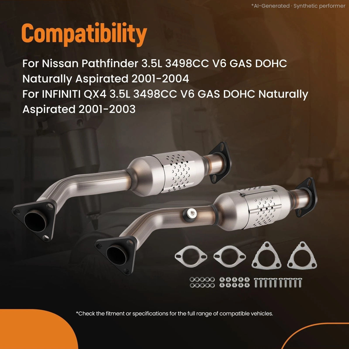 Rear Catalytic Converter for Nissan Pathfinder Infiniti QX4 (1997–2004)