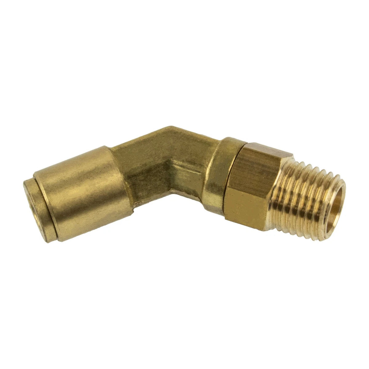 Push-to-Connect Fitting Swivel Elbow 45 for Air Tubing 1/4" NPT Male