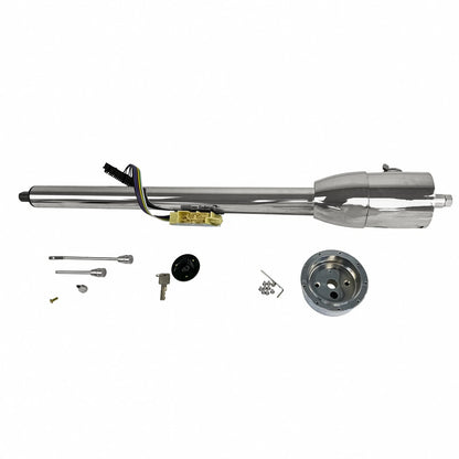 Chrome Tilt Steering Column for Chevy Corvette (1968–1980) - Keyed, Floor Shift