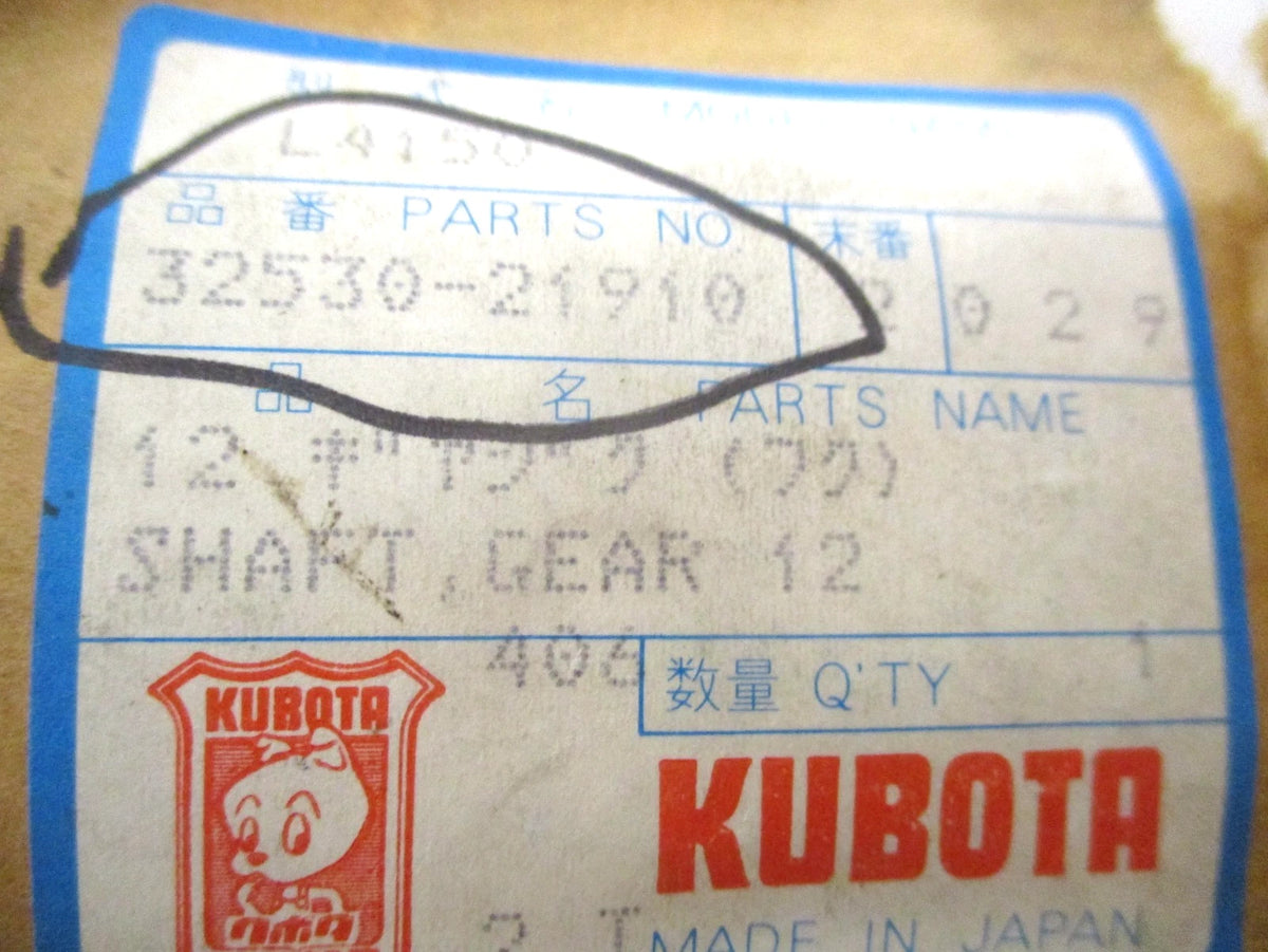 Genuine OEM Gear Shaft for Kubota L3750 L4150 L3350DT L4350DT L4850DT (1990–1999)