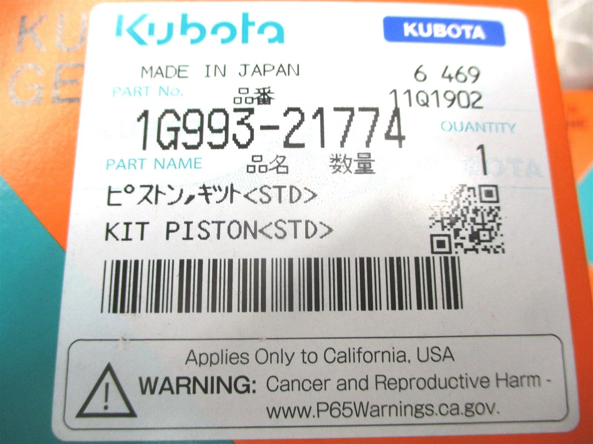 Engine Overhaul Kit for Kubota V1505 (Standard Pistons)