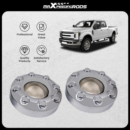4X Open Chrome Wheel Center Hub Cap for Ford F-350 Dually (2005–2018)