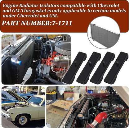 Set of 4 Radiator Support Bushings for Chevy C10/Caprice (1973–1987) 7-1711-BL