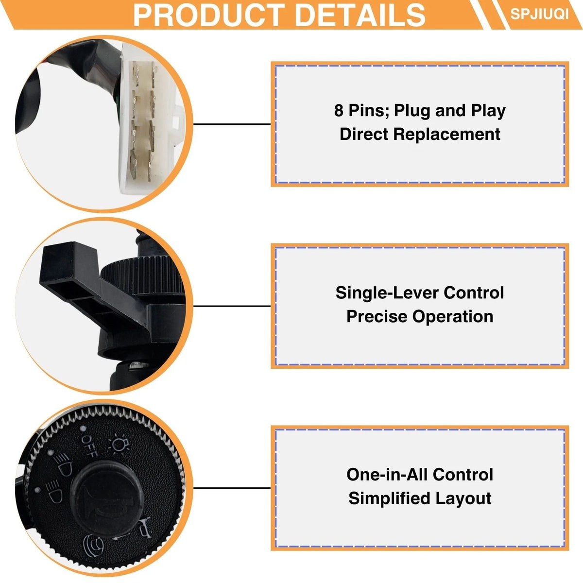 Combination Light Switch for Kubota M6030 M8950 (36330-75010 TC222-55120)