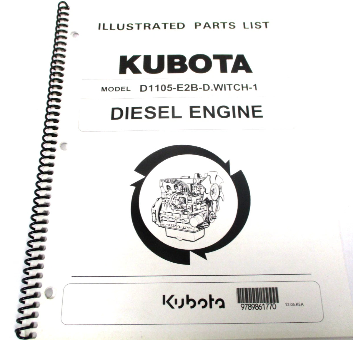 Illustrated Parts List for Kubota D1105-E2B-D.Witch-1 Diesel Engine (97898-61770)