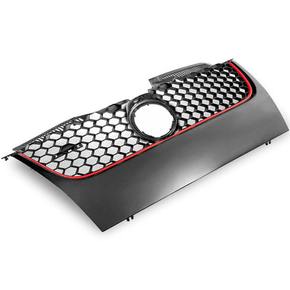 Upper Hex Mesh Grille for VW Mk5 Jetta/GLI/GTI (2006–2009) - Matte Black Red Trim