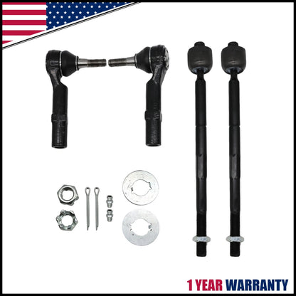 Set of 2 Front Inner Outer Tie Rods for Chevy Suburban Tahoe Silverado Sierra 1500 Yukon