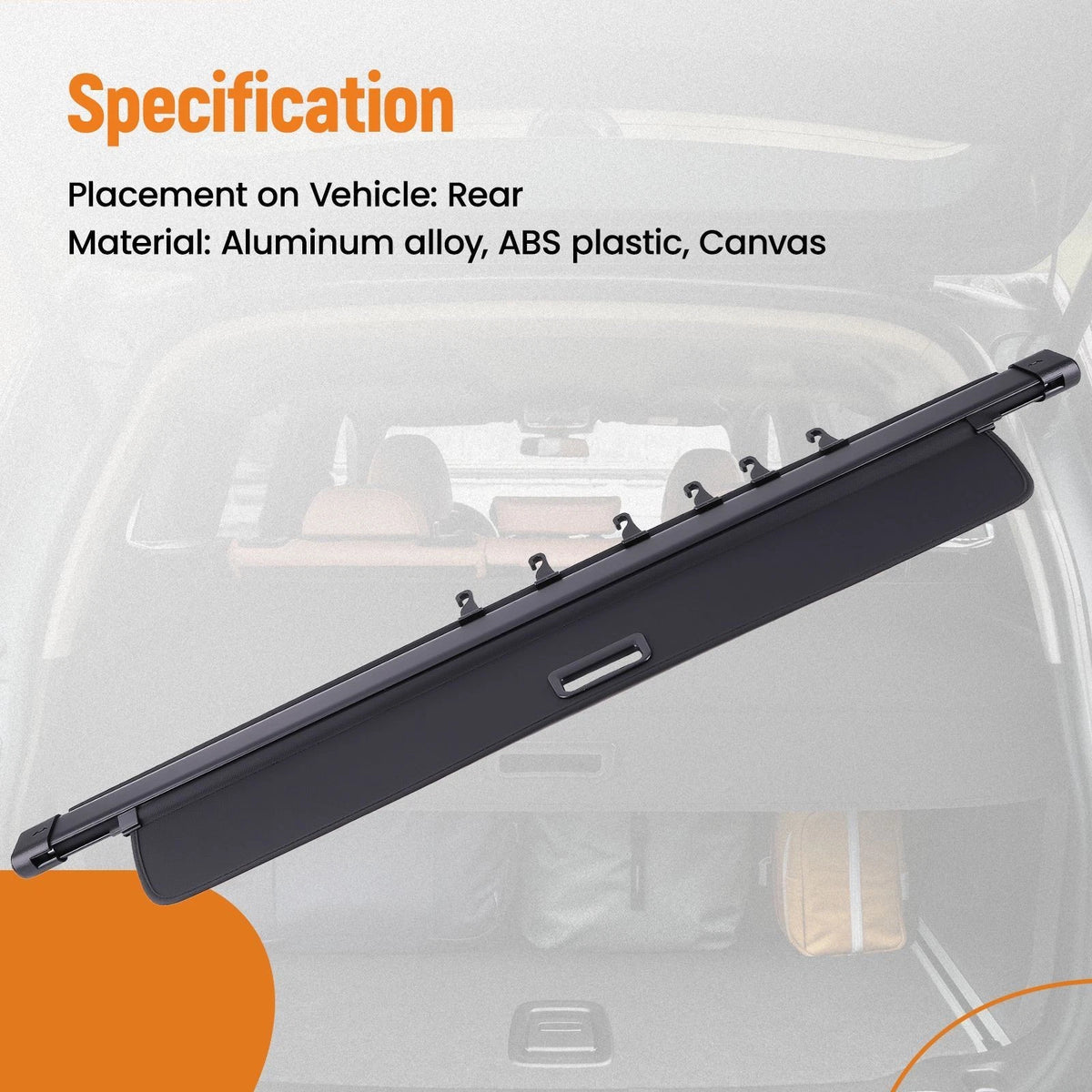Retractable Cargo Cover for Honda Pilot (2016–2022) Black Waterproof