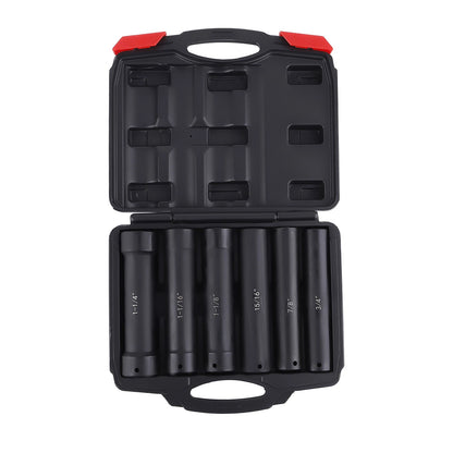 Set of 6 Extended Length Impact Sockets 1/2 Inch Drive