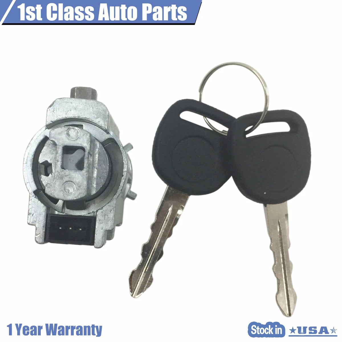 Ignition Lock Cylinder & Keys for Chevy Impala, Pontiac Grand Am (1994–2005) 12458191