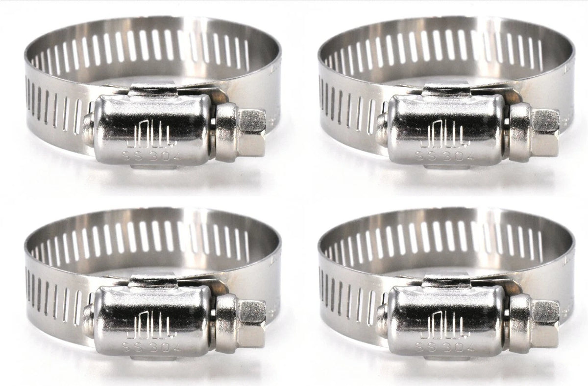 Set of 4 SAE Size 88 4" to 6" 300 SS Worm Drive Hose Clamps JW088S
