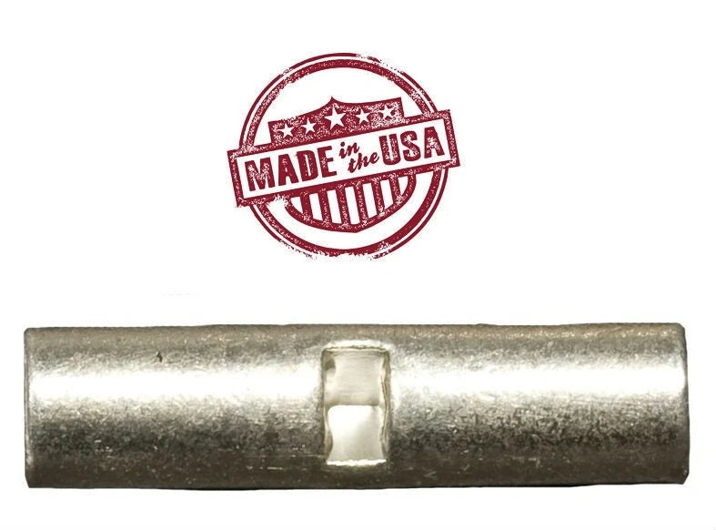 Set of 50 Uninsulated 18-22 AWG Butt Splice Wire Connectors