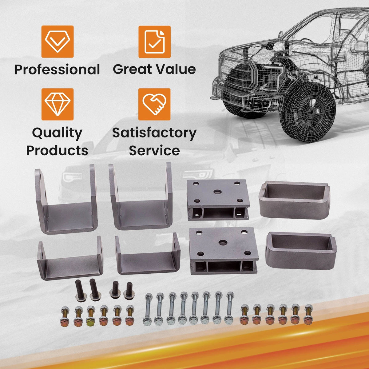 4 Inch Block Lift Kit for EZGO Golf Cart TXT Medalist Gas (1994.5–2001.5)