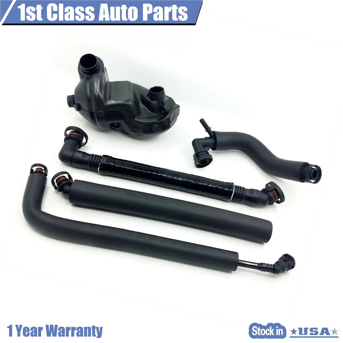 PCV Crankcase Vent Valve + Hose Kit for BMW E46 (2000–2006) 5PCs