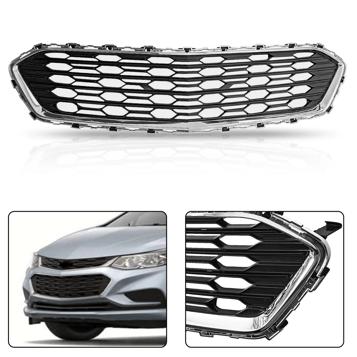Front Bumper Lower Grille w/Chrome for Chevrolet Cruze (2016–2018)