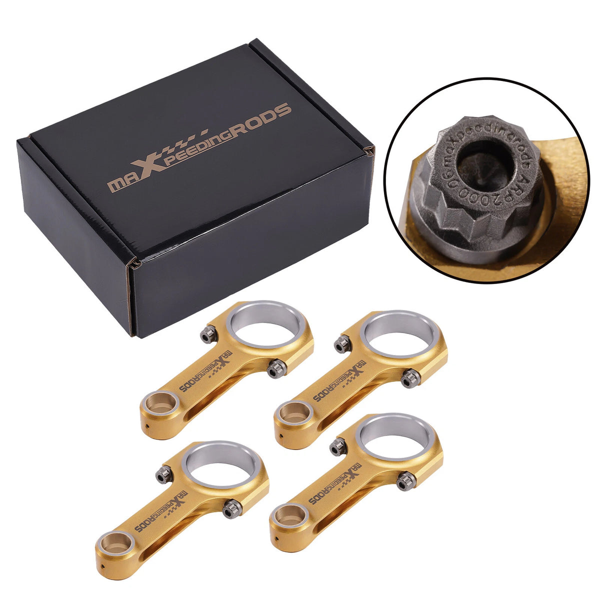4X Titanized Forged Connecting Rods for Porsche 912 356 (1965–1969) 5.354"