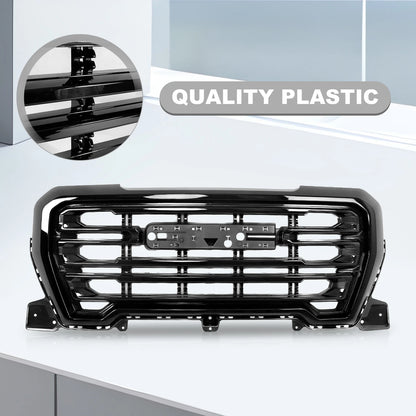 Front Upper Grille Gloss Black for GMC Sierra 1500 (2019–2021)