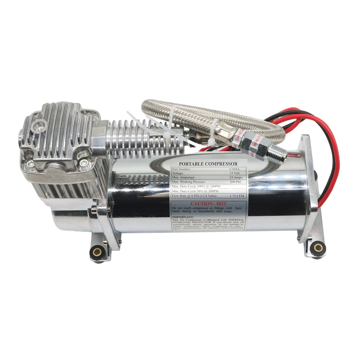 Air Suspension Compressor Pump for DC 12V (200 PSI, 1/4 NPT)