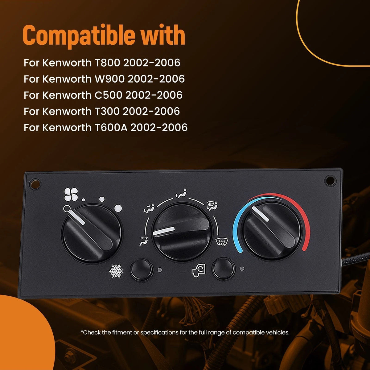AC Heater Control Switch Panel for Kenworth T800 W900 C500 T300 T600A (2002–2006)