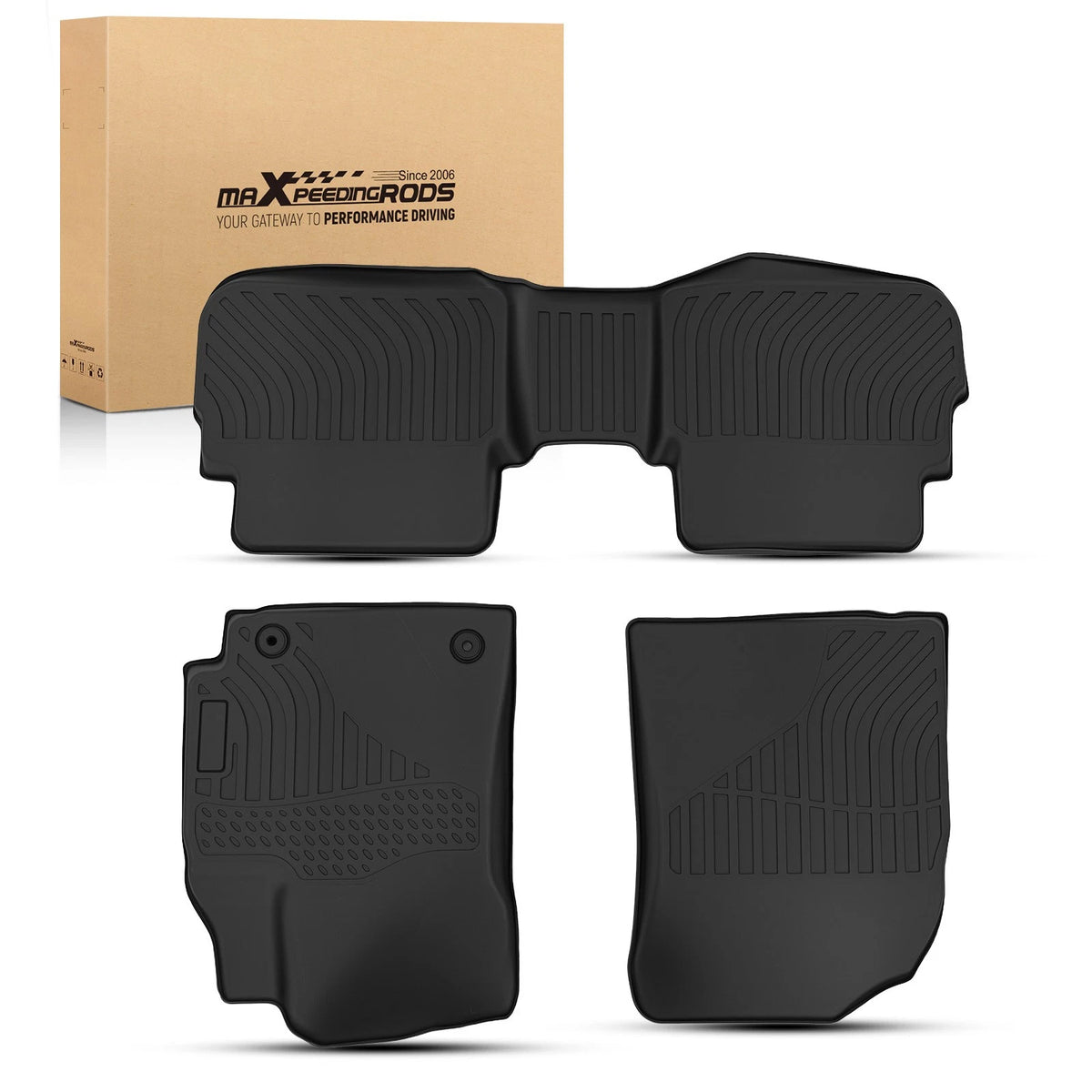 Set of 4 Black TPE Rubber Carpet Floor Mats for Toyota Corolla (2009–2013)