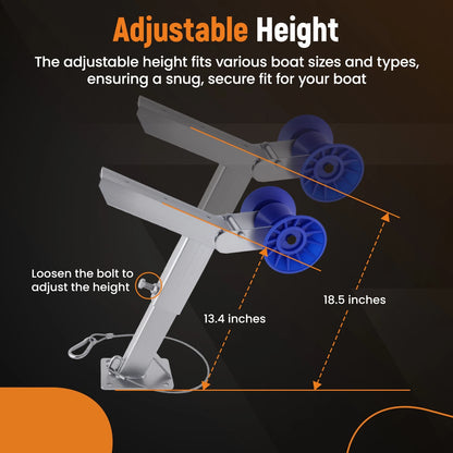 Boat Trailer Winch Stand with Roller for 3"x4" Frames (Adjustable Height)