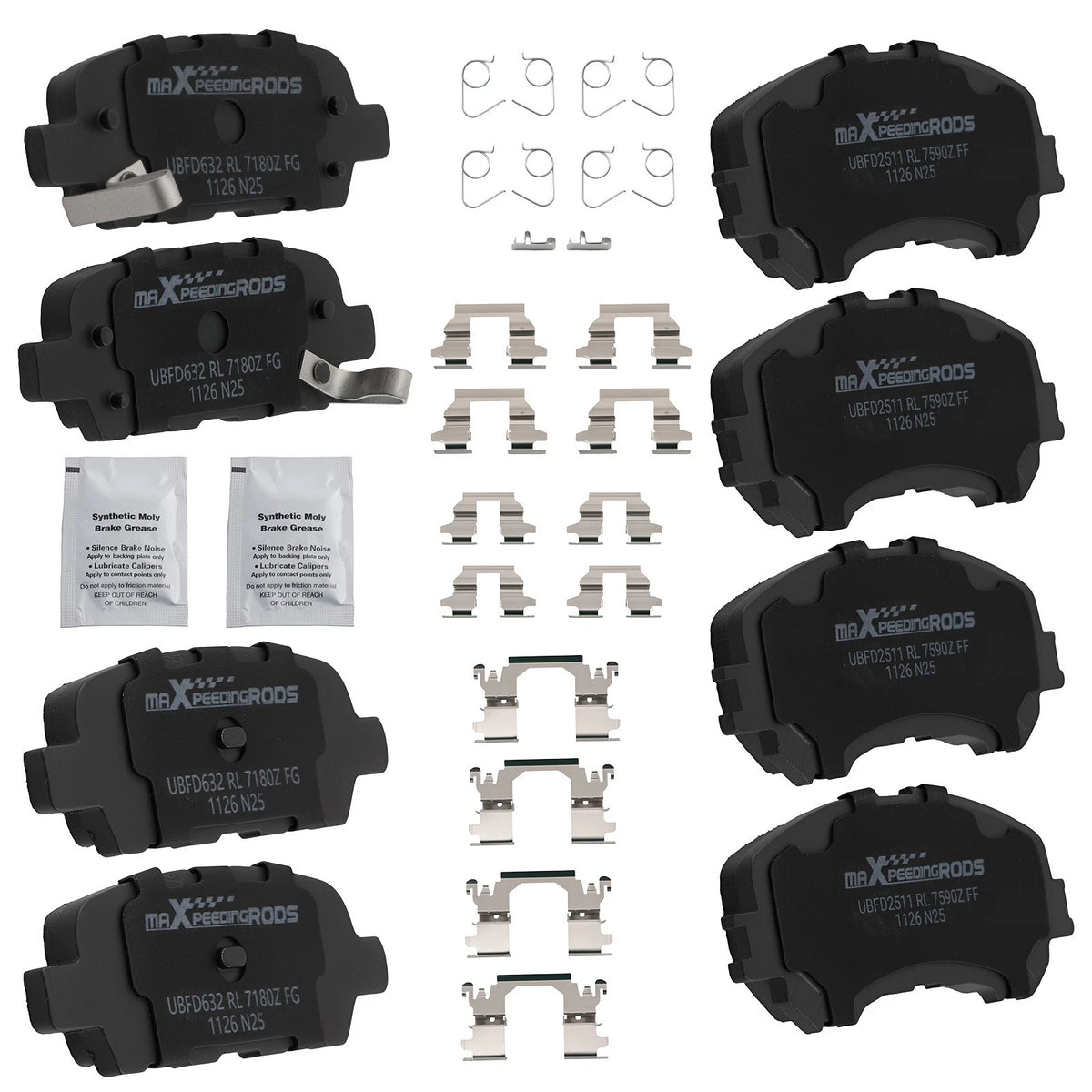 Set of 8 Front Rear Ceramic Brake Pads Kit for Nissan Qashqai Rogue (2014–2019)