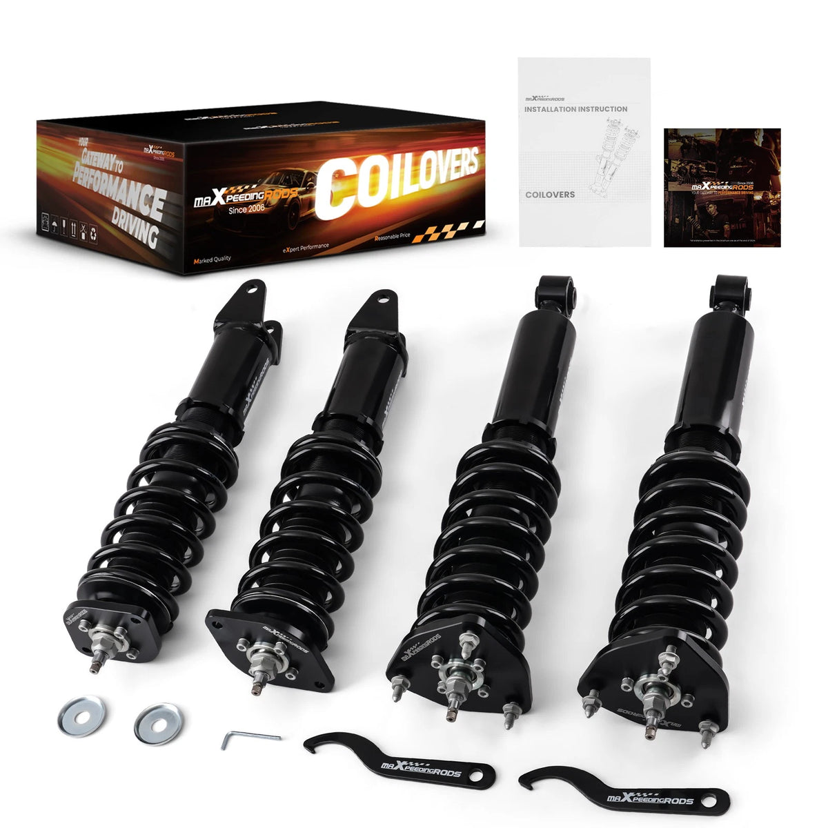 24 Level Adjustable Coilovers Lowering Kit for Nissan 370Z Z34 (2009–2023)