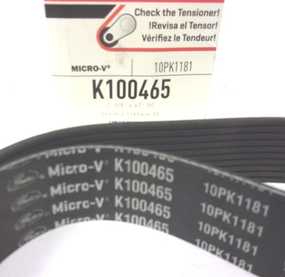 Gates Serpentine Micro-V Belt 10PK1181 for K100465 (47" x 1-3/8")