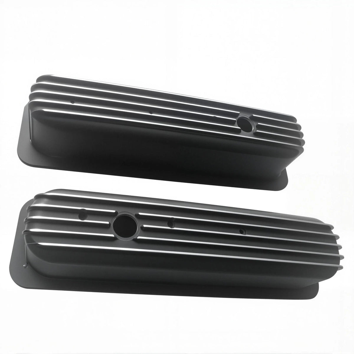 Tall Aluminum Finned Valve Covers for Chevy 350 383 Vortec (E41021BK)