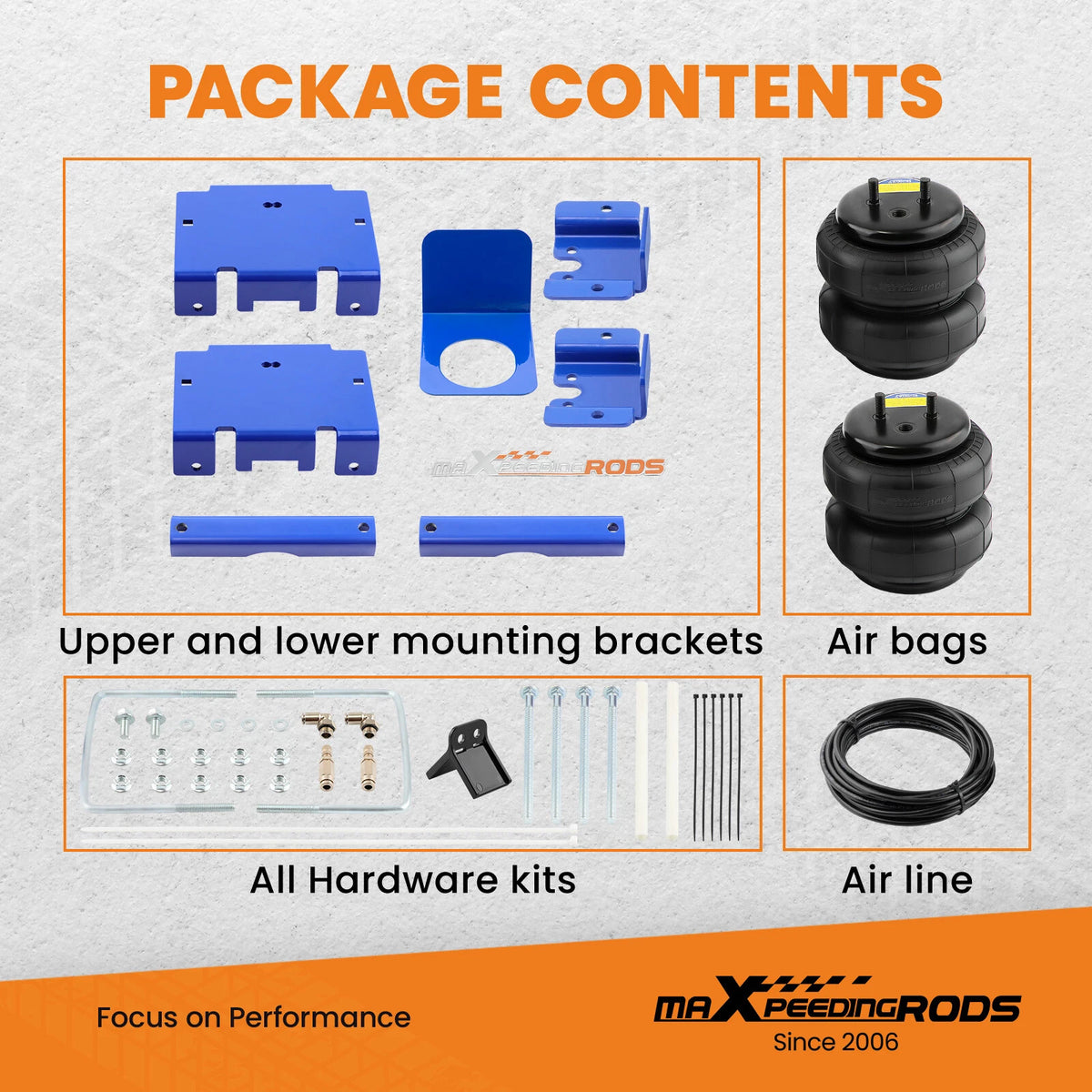 Rear Air Suspension Spring Bag Kit for Dodge Ram 1500 2WD 4WD (2002–2008)
