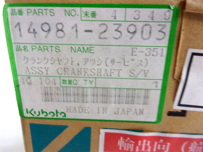 Crankshaft for Kubota EA330-E4 E75-NB3 (14981-23903, 14981-23905)