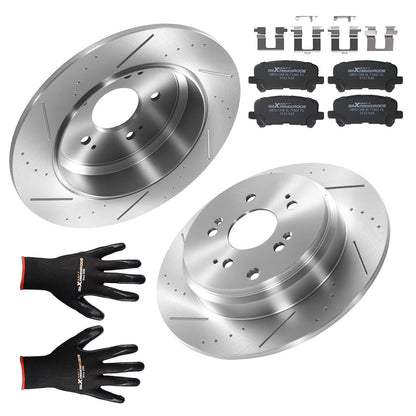 Rear Brake Rotors & Ceramic Pads Kit for Acura MDX (2007–2013), Honda Pilot (2009–2014)