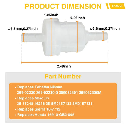 Inline Fuel Filter Strainer for Mercury 4-40HP Outboard (35-16248)