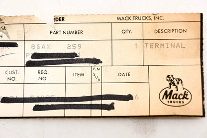 Mack 86AX259 Terminal for Mack Model (1986–1986)