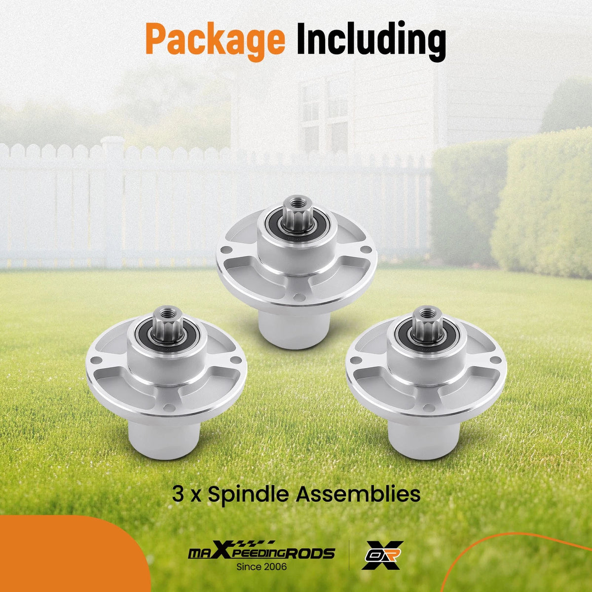 3X Mower Spindles for Hustler Sport 42" 48" 54" Deck (601804 607418) Aluminum