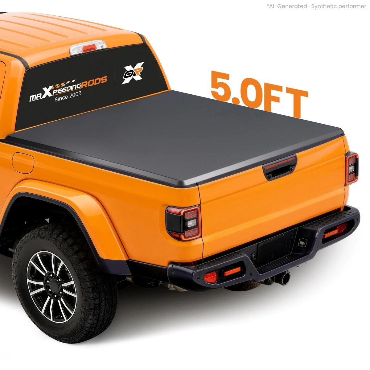 5ft Soft Tonneau Cover for Jeep Gladiator (2020–2026) 3-Fold Vinyl Black